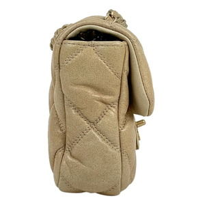 Chanel Beige Quilt Leather Bag Shoulder Chain Mark Coco Bubble